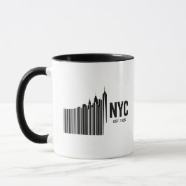 Minimalistisches NYC-Barcode-Skyline-Design Tasse