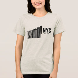 Minimalistisches NYC-Barcode-Skyline-Design Tri-Blend Shirt