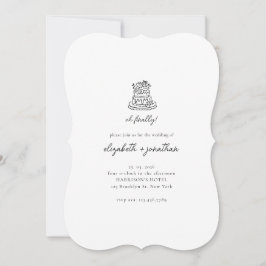 Minimalistisches Oh Endlich Skript Hochzeit Einladung