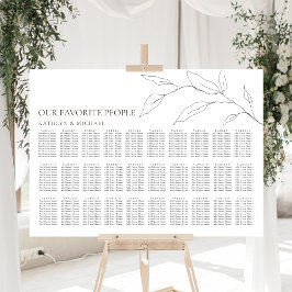 Minimalistisches Olivenblatt Hochzeit 30 Tafelsitz Poster