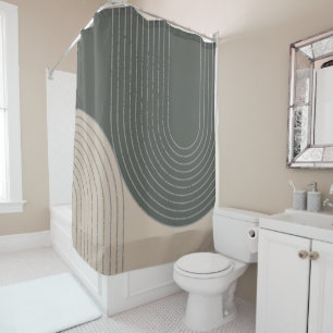 Minimalistisches Olivencreme-Design Duschvorhang