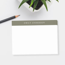 Minimalistisches Olivgrün Elegantes Monogramm
