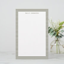 Minimalistisches olivgrün gestreiftes Monogramm