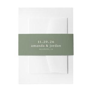 Minimalistisches Olivgrün Typografisch Einladungsbanderole