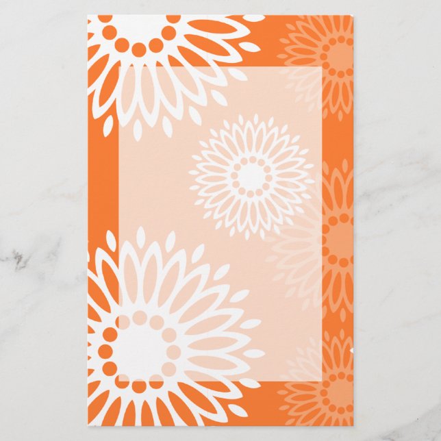 Minimalistisches Orange Mandala Geometrisches Must Briefpapier (Vorderseite)