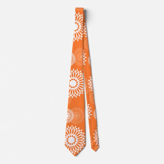 Minimalistisches Orange Mandala Geometrisches Must Krawatte (Vorderseite)