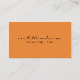 Minimalistisches Orange mit kursivem Text Visitenkarte