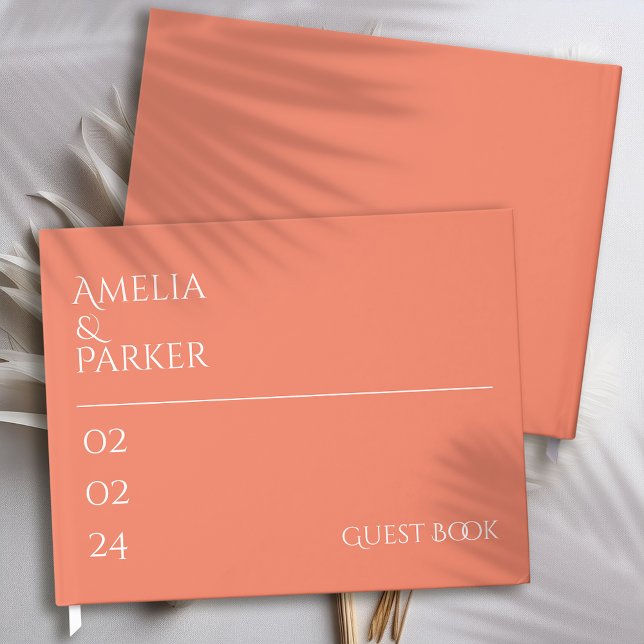 Minimalistisches Orange Wedding Gästebuch (Von Creator hochgeladen)