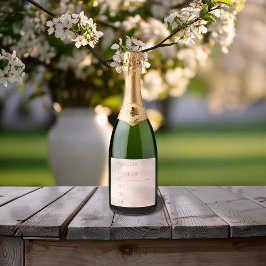 Minimalistisches Orange Wedding Sparkling Weinlabe