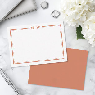 Minimalistisches orangefarbene doppelte Rahmen-Mon Mitteilungskarte