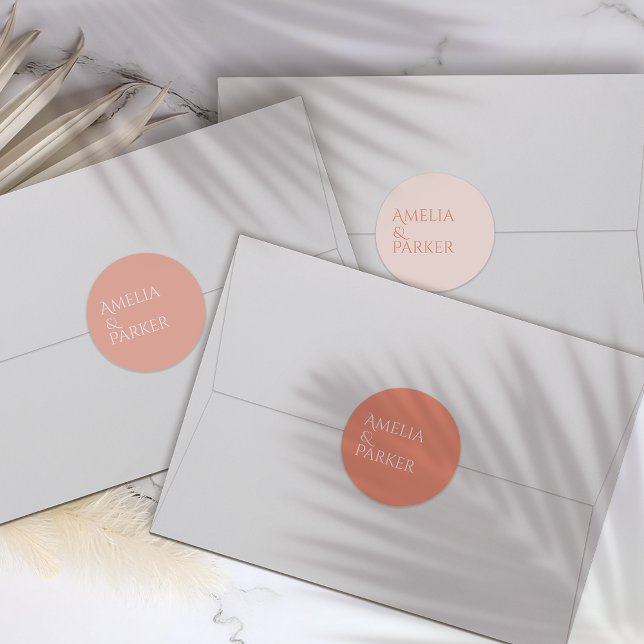 Minimalistisches Orangenaufkleber für Hochzeiten Etiketten (Von Creator hochgeladen)