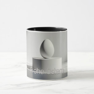 Minimalistisches Osterei auf modernem Podest Tasse