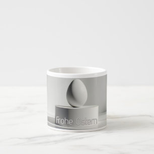 Minimalistisches Osterei auf modernem Sockel Espressotasse