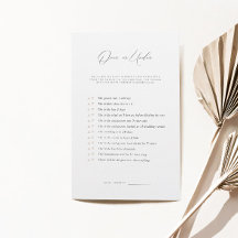 Minimalistisches Over oder Under Brautparty Game