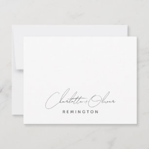 Minimalistisches Paar Handschriftliches Schriftzug Mitteilungskarte
