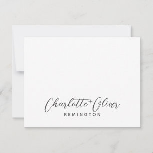 Minimalistisches Paar Handschriftliches Skript Nam Mitteilungskarte