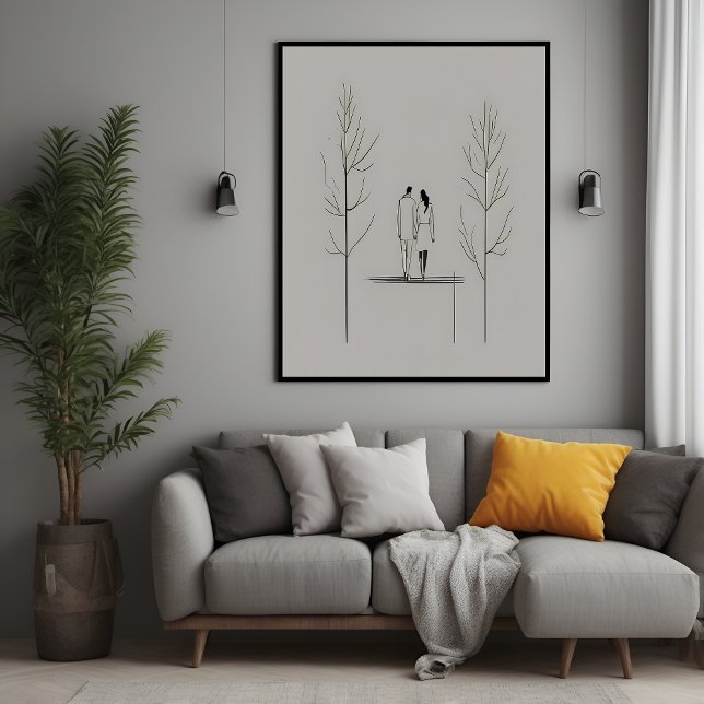 Minimalistisches Paar Moderne Kunst Poster (Von Creator hochgeladen)