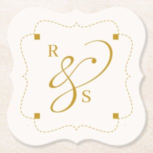 Minimalistisches Paar-Monogramm Untersetzer