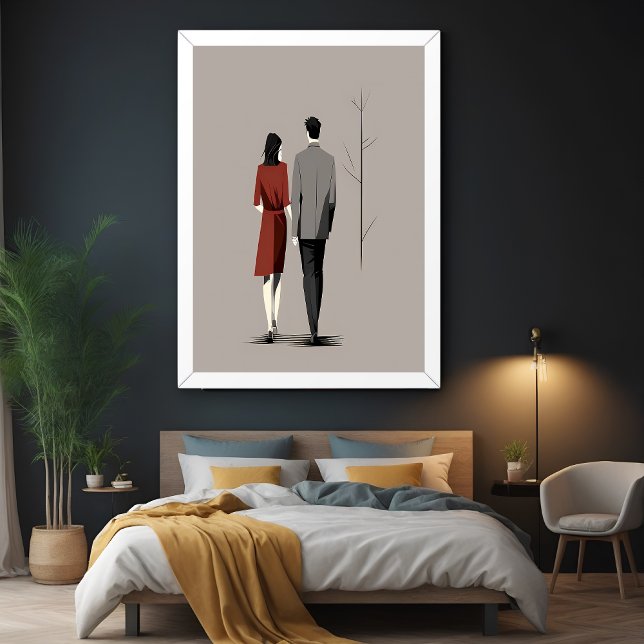Minimalistisches Paar Wandern und moderne Kunst Poster (Von Creator hochgeladen)