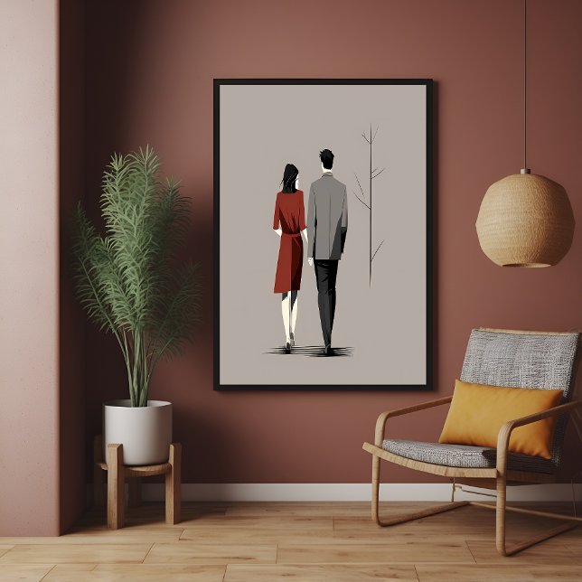Minimalistisches Paar Wandern und moderne Kunst Poster (Von Creator hochgeladen)