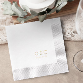 Minimalistisches Paarmogramm Retro-Hochzeit Servietten Mit Folie