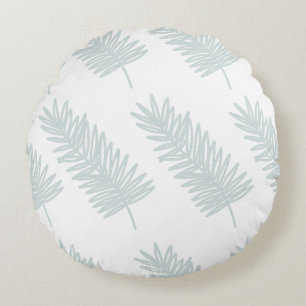 Minimalistisches Palmwedel-Blattmuster Rundes Kissen