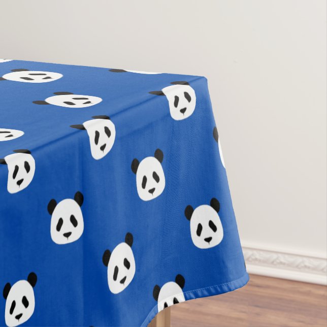 Minimalistisches Panda Muster - Cobalt Blue Tischdecke (Beispiel)