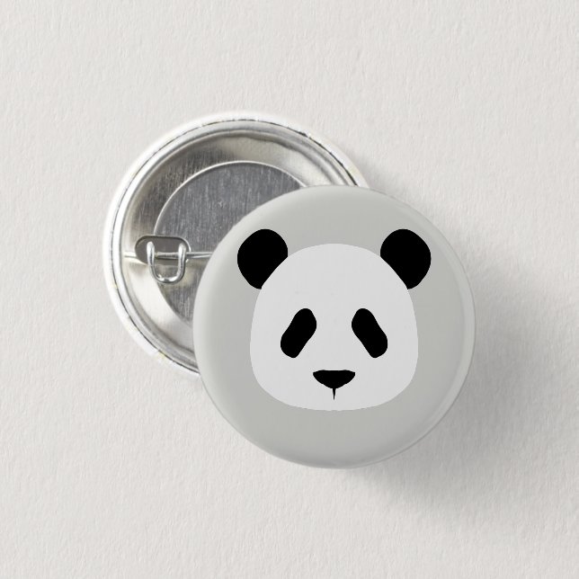 Minimalistisches Panda-Muster - leicht grau Button (Vorne & Hinten)