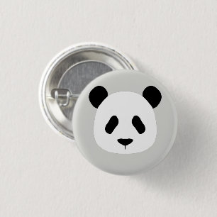 Minimalistisches Panda-Muster - leicht grau Button