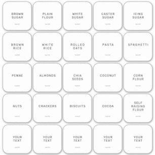 Minimalistisches Pantry 25 Pack-Set Aufkleber