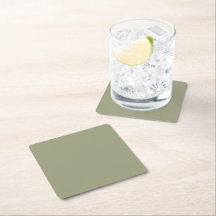 Minimalistisches Papiertablett-Design in Salbeigrü Rechteckiger Pappuntersetzer