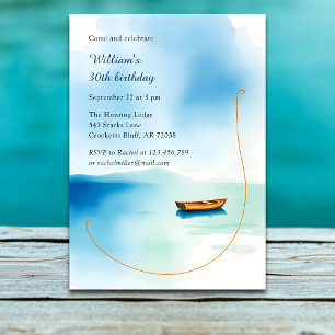 Minimalistisches Party für Sim Lake Birthday Einladung