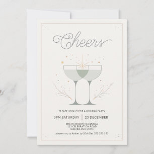 Minimalistisches Party zu Weihnachten Einladung