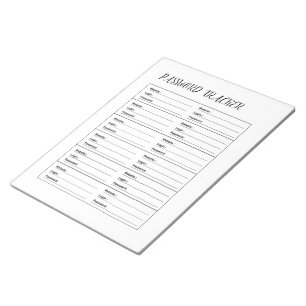 Minimalistisches Passwort-Tracker-Logbuch Notizblock