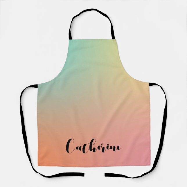 Minimalistisches Pastel-Rainbow-Handschriftzeichen Schürze (Vorderseite)
