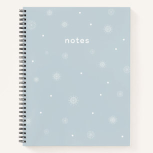 Minimalistisches Pastellblau-Winter-Personalisiert Notizbuch