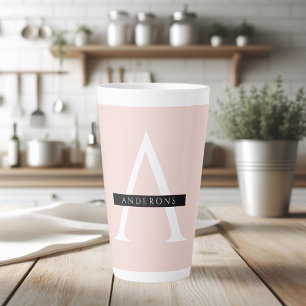 Minimalistisches Pastellrosa personalisierter Name Milchtasse