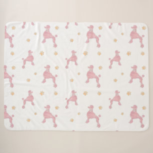 Minimalistisches Pastellrosa-Pudel-Muster-Decke Sherpadecke