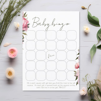 Minimalistisches Peak Baby Dusche Bingo Spiel