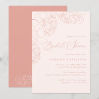 Minimalistisches Peonies-Brautparty mit Hand gezei