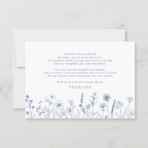 Minimalistisches Periwinkle Wildblume Brautparty Dankeskarte