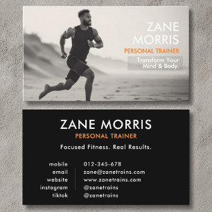 Minimalistisches Personal Fitness Trainer Foto Visitenkarte