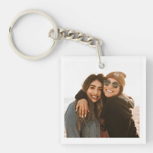 Minimalistisches personalisiertes Foto für beste F Schlüsselanhänger