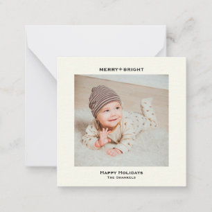 Minimalistisches Personalisiertes Foto Weihnachtsk Mitteilungskarte