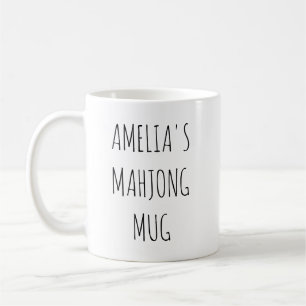 Minimalistisches personalisiertes Mahjong-Namensde Kaffeetasse