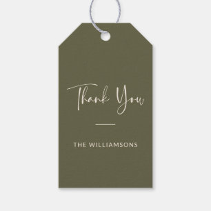 Minimalistisches Personalisiertes Olive Green Viel Geschenkanhänger