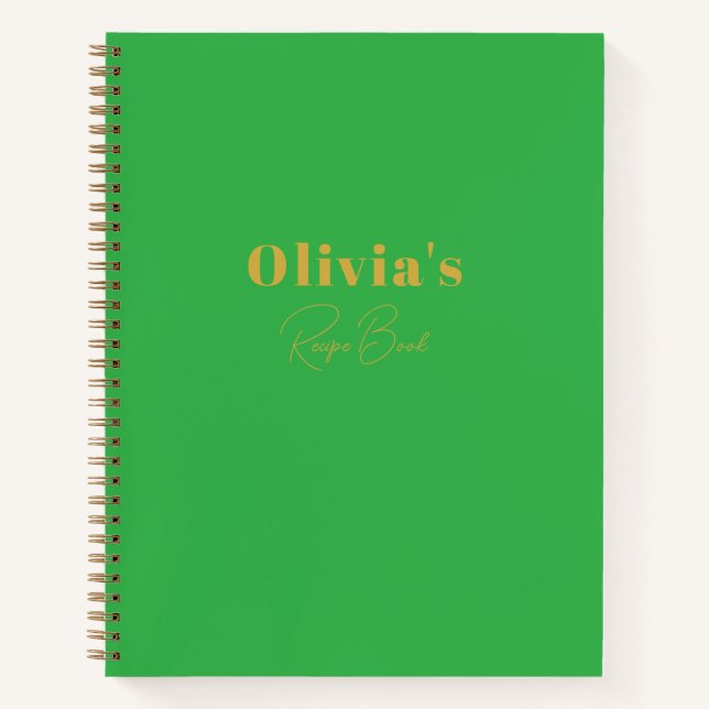 Minimalistisches Personalisiertes Rezept Notizbuch (Vorderseite)