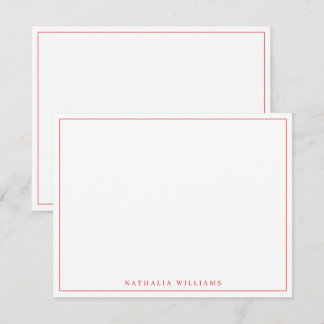 Minimalistisches Personalisiertes Rotes Geschirr Mitteilungskarte