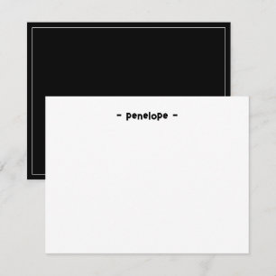 Minimalistisches Personalisiertes Schwarz-Weiß-Pap Mitteilungskarte