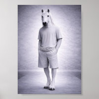 Minimalistisches Pferd in lässiger moderner Kleidu
